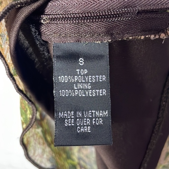 BCX Chiffon Camo Camouflage Sleeveless Summer Halter Top w Front Ruffles Size S - Picture 10 of 12